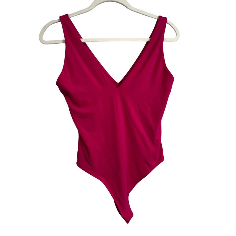 Babaton Fuchsia Pink Thong Bodice Snap Closure Sleeveless Bodysuit Womens Medium